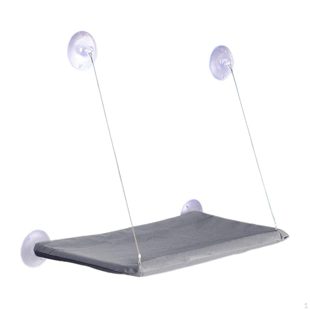 Window Cat Perch with Strong Suction Cups Sturdy for Kitty Indoor Sunbathing Dark gray
