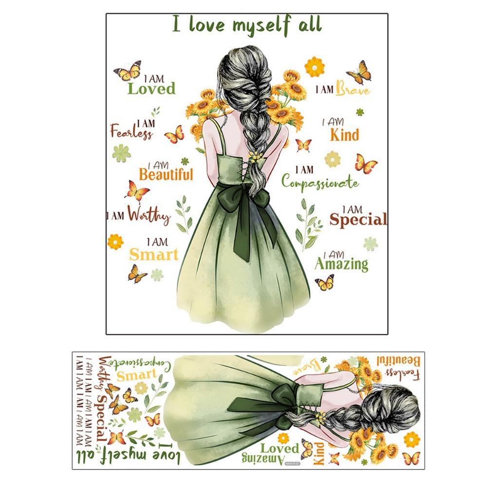 Cartoon Girl Wall Stickers Multicolor Wall Decorative Sticker Creative Wall Decal  Girl Bedroom