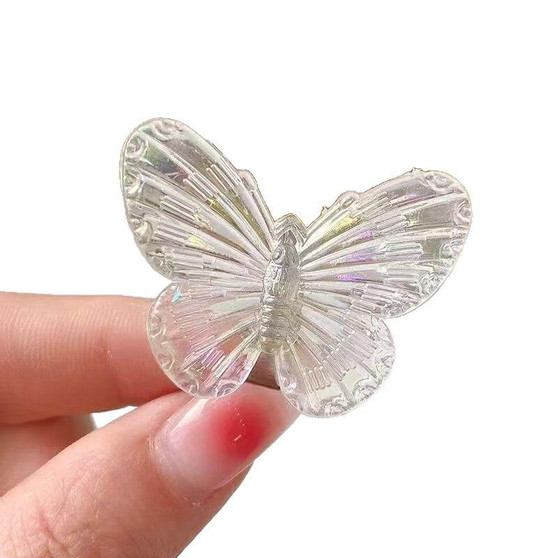 

10pcs Colorful Transparent Butterfly Hairpin One Size