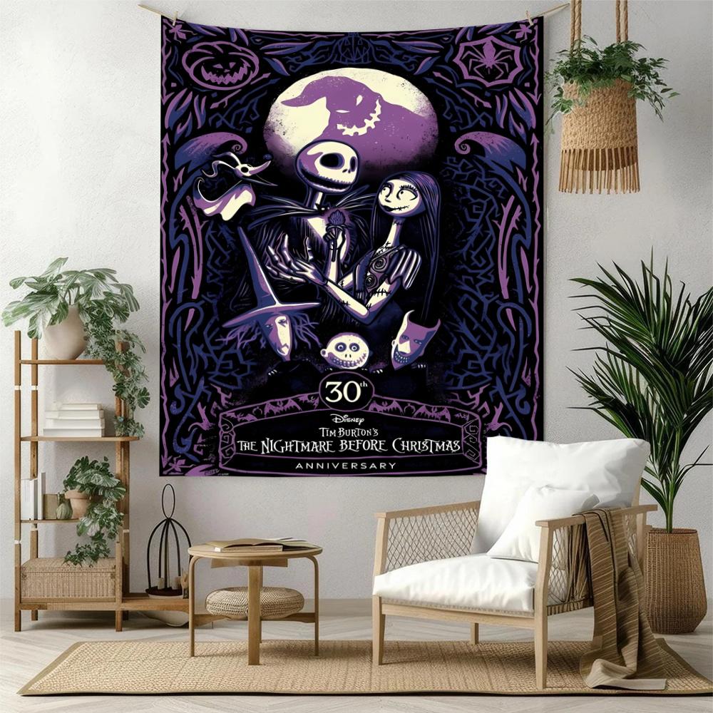 Jack Skellington Vintage Tapestry Nordic Minimal Made For Living Room Balcony Studio Wall All Season Exotic Pattern Gift For Friends Family