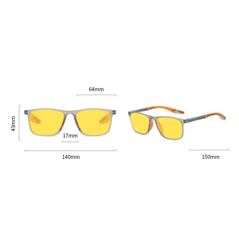 Unisex Nye Fotokromatiske Nattesynsbriller for Nærsynthet Mote Sport Utendørs Kjøring Sykling Øyebeskyttelse Gule Glass