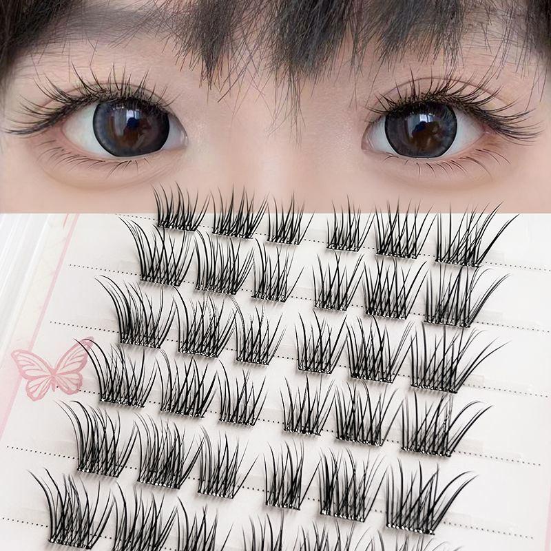 Natural And Realistic Large-Capacity Glue-Free False Eyelashes Curled In Sections Long-Lasting And Durable