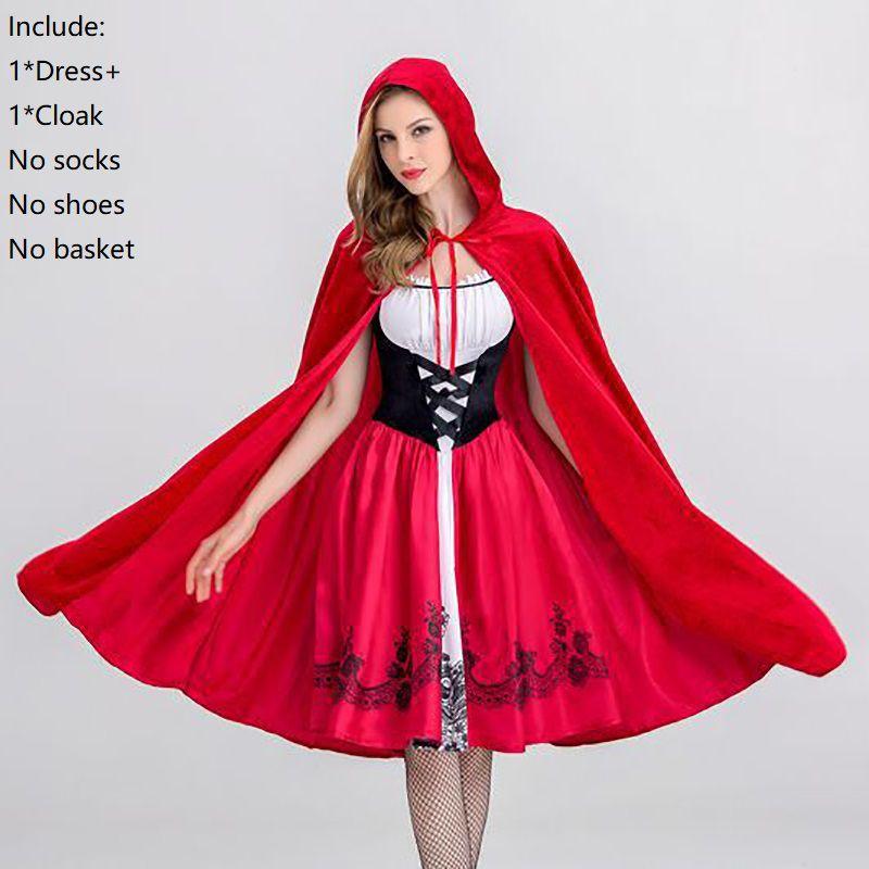 

Хэллоуин Косплей Женский Наряд Ведьмы Чародейки Костюм Красной Шапочки XL