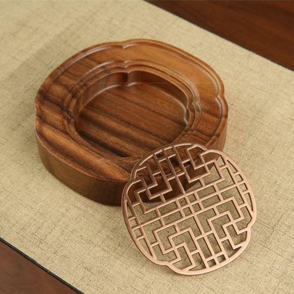 Water Storage Bearing Wood Tea Tray Walnut Wood Teapot Drain Plate Small Teapot Holder  Coffee