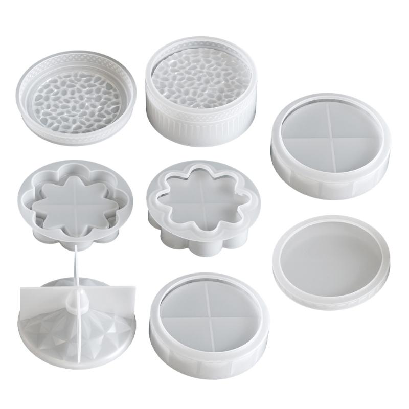 Stackable Flower Silicone Candle Cup Molds For Handmade Candle Soaps Jewelry Storage Jar Making And Epoxy Resin Craft