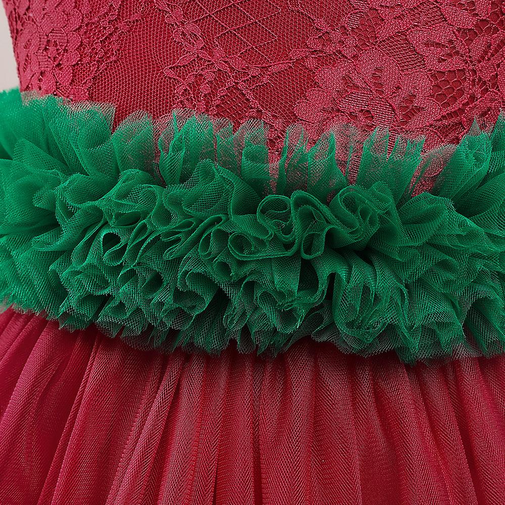 Tulle Red Christmas Dresses for Girls Formal Bridesmaids Wedding Party Princess Prom Girl Dress Flower Birthday Costume 5-14 Yrs