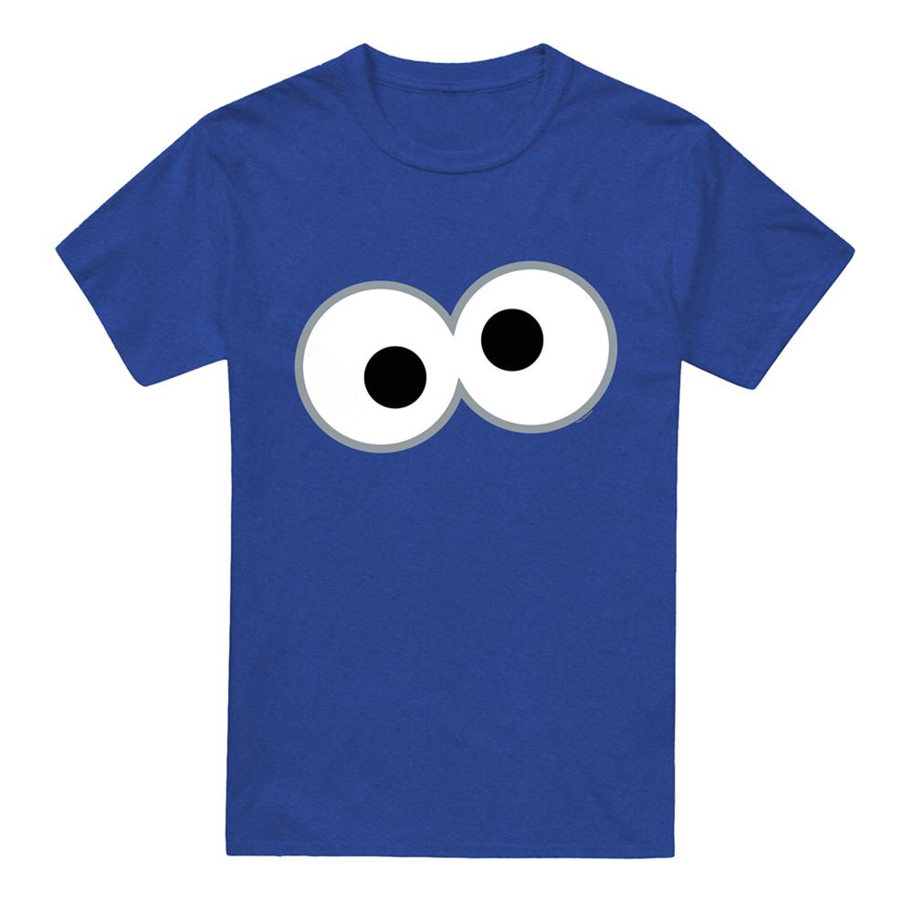 Sesame Street Unisex Adult Cookie Monster Eyes Heather T-Shirt