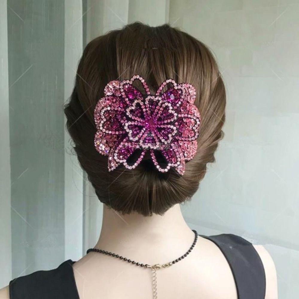 New Women Elegant Hair Accessories Barrettes Headband Crystal Hairpin Flower Hair Clip