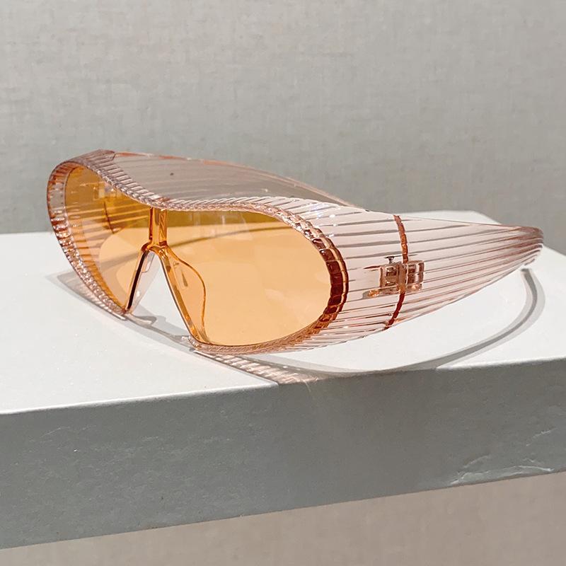 

Винтажные дизайнерские солнцезащитные очки класса люкс неправильной формы женские для мужчин солнцезащитные очки тренд панк популярные полосатые большая оправа оттенки