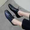 2024 Women Flats Oxfords Shoes Natural Genuine Leather Flat Casual Shoes Cow Leather Mixed Colors Square Toe Shoes Lady 33-43
