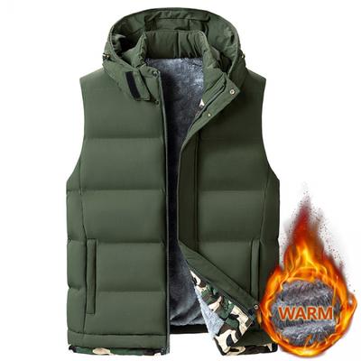 Weste für Herren Herrenweste Jacke mit Kapuze Herren Winter Warm Ärmellose Jacken Männliche Freizeitweste Einfarbige Weste Verdickung Veste Homme 6XL 8XL 10XL