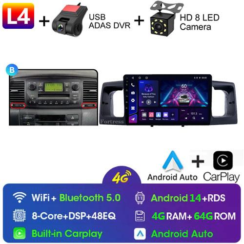 2Din Android14 For Toyota Corolla E120 E130 2000-2004 Car Radio Multimedia Video Player GPS Navigation Carplay Stereo Autoradio