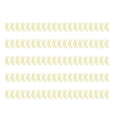 100pcs Paper Clips Portable Mini Cute Banana Shape Rustproof Electroplated Metal Paperclips Office B