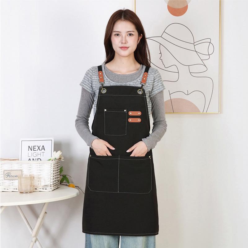 Canvas Apron for Nail Art, Barbecue, and Household Kitchen Workwear