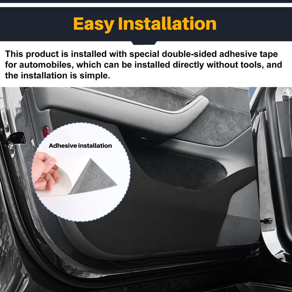 For Tesla Model Y Juniper 2025+ Door Protective Sticker Custom Fit Suede Kick Guard Soft Touch Scratch/Dirt Resistant Accessory