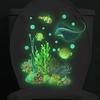 Glow In The Dark Toilet Sticker Under The Sea Toilet Seat Cover Sticker Sea Life Animals Removable Waterproof Peel