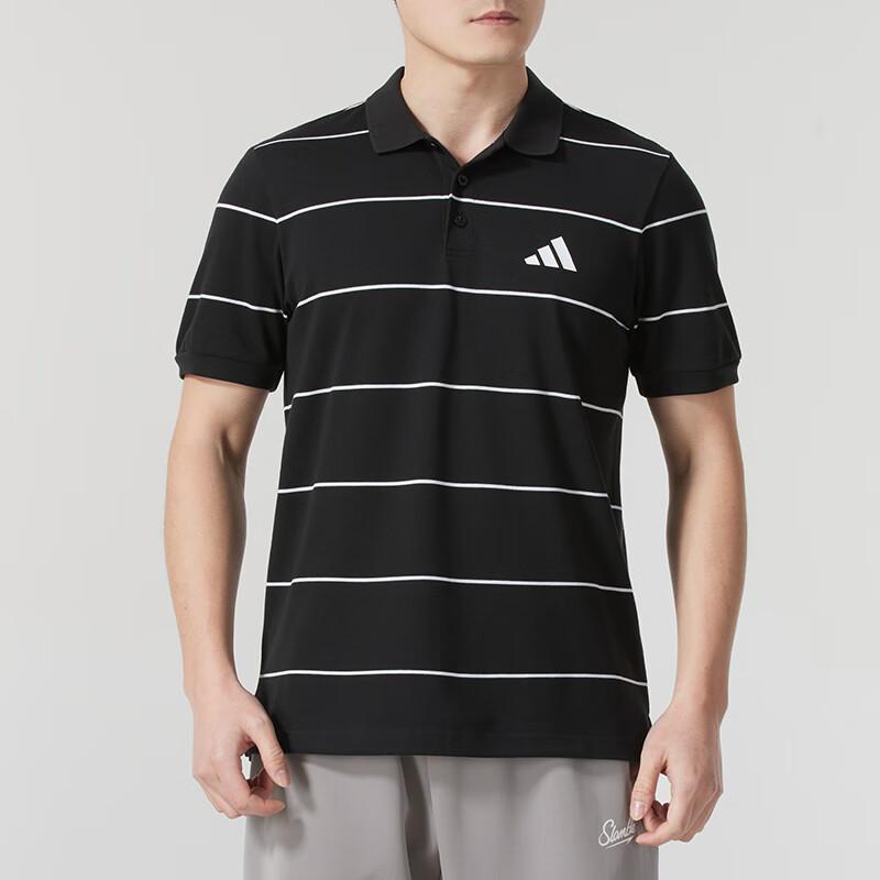 adidas Sports Casual Short Sleeve Polo Shirt Men Tops Black JL6042