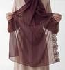 Sciarpa da Donna in Chiffon Monocolore con Grande Ricamo Floreale – Versatile Sciarpa di Seta & Protezione Solare