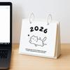 Plastic 2026 Desktop Calendar Cat Pattern Table Planner Standing Flip Calendar  School