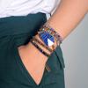 Natural Lapis Lazuli Leather Cord Woven Creative Multi-layered Bracelet, Women's Jewelry.