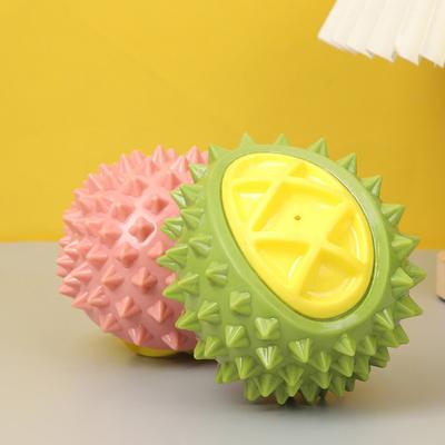 Squeaky Durian Dog Toy Spiky Durian Dog Chew Toy Teeth Cleaning Toy for Aggressive Chewers Outdoor Training Fetch Game