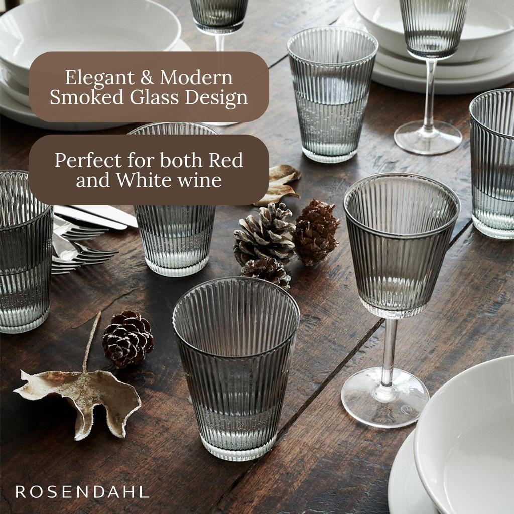ROSENDAHL Copenhagen Grand Cru Nouveau Wine Glasses (Smoked), 180ml, 2-Piece Set, 25401