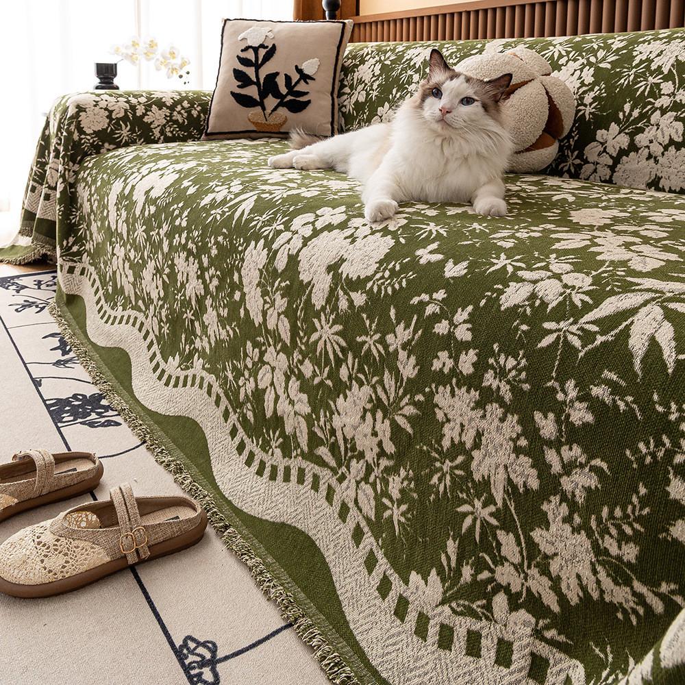 

1Pcs Chenille Simple Sofa Cover Anti Slip Durable Chair Mat for Living Room Wear-resistant Furniture Protector Home Decor 1seat 180x130cm-1pcs зелений