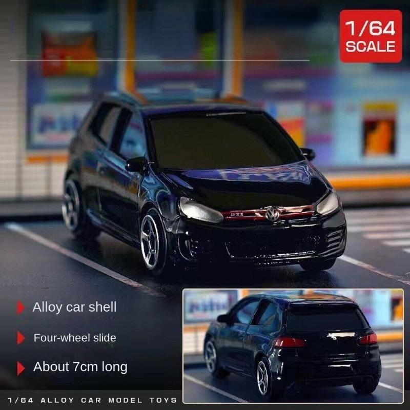 

1:64 Black Gulf GTI Hatchback Racing Sport Модель литого под давлением металлического автомобиля BN