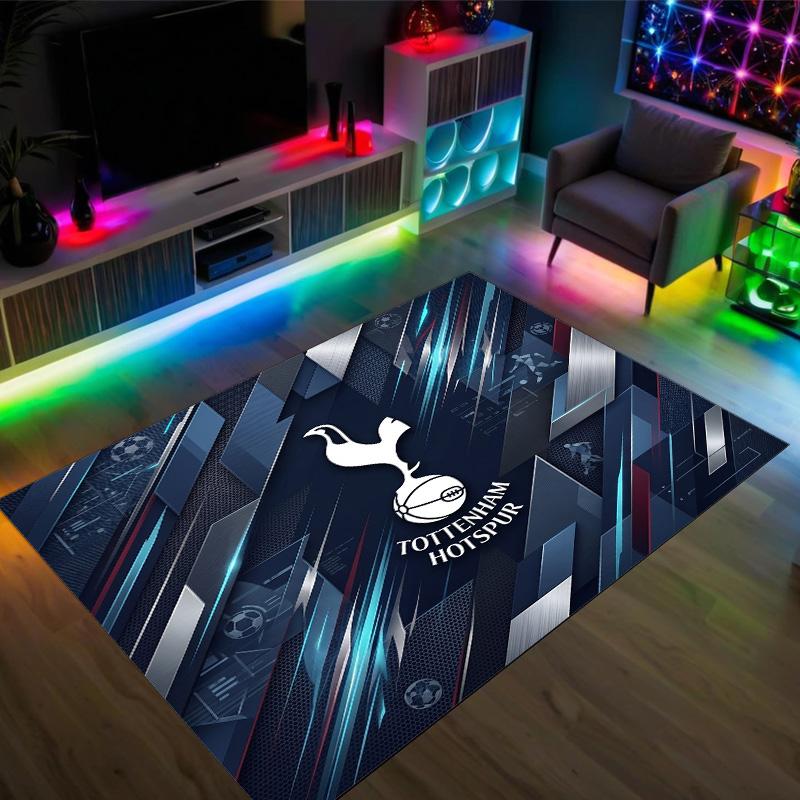 Tottenham Hotspur Design Crystal Velvet Carpet Cozy Non?Slip Printed Rug For Bedroom Living Room Entrance