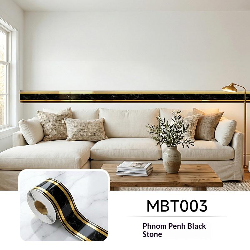 Wall Border Sticker Waterproof PET Baseboard Decal Farmhouse Wallpaper Design for Dining Room Pantry Wall Decoration