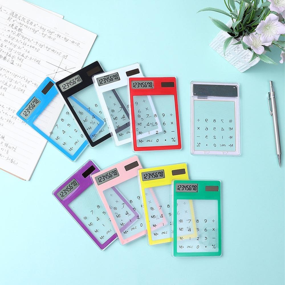 Slim Shape Touch Screen Calculator Clear Shell 8 Digit Calculator Daily Accounting