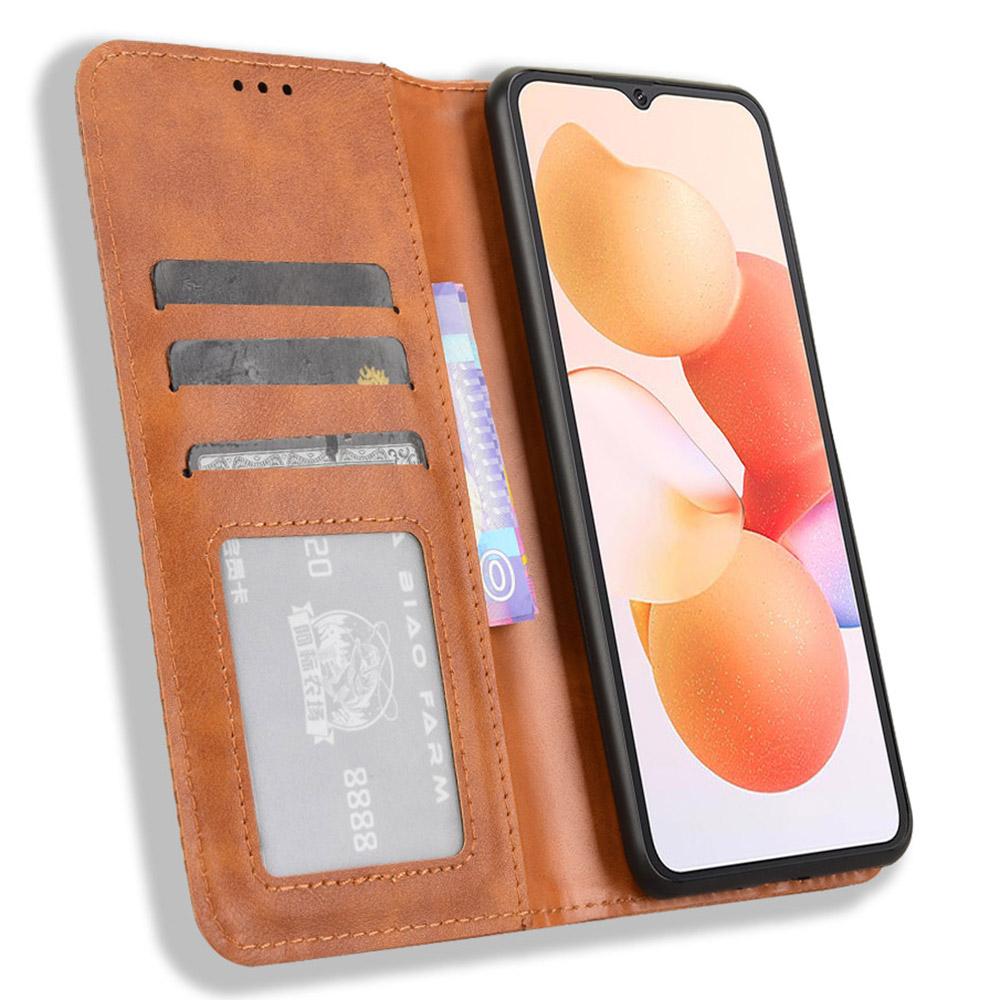 

For Cubot A10 Case Wallet Stand Retro Texture Leather Phone Cover Black