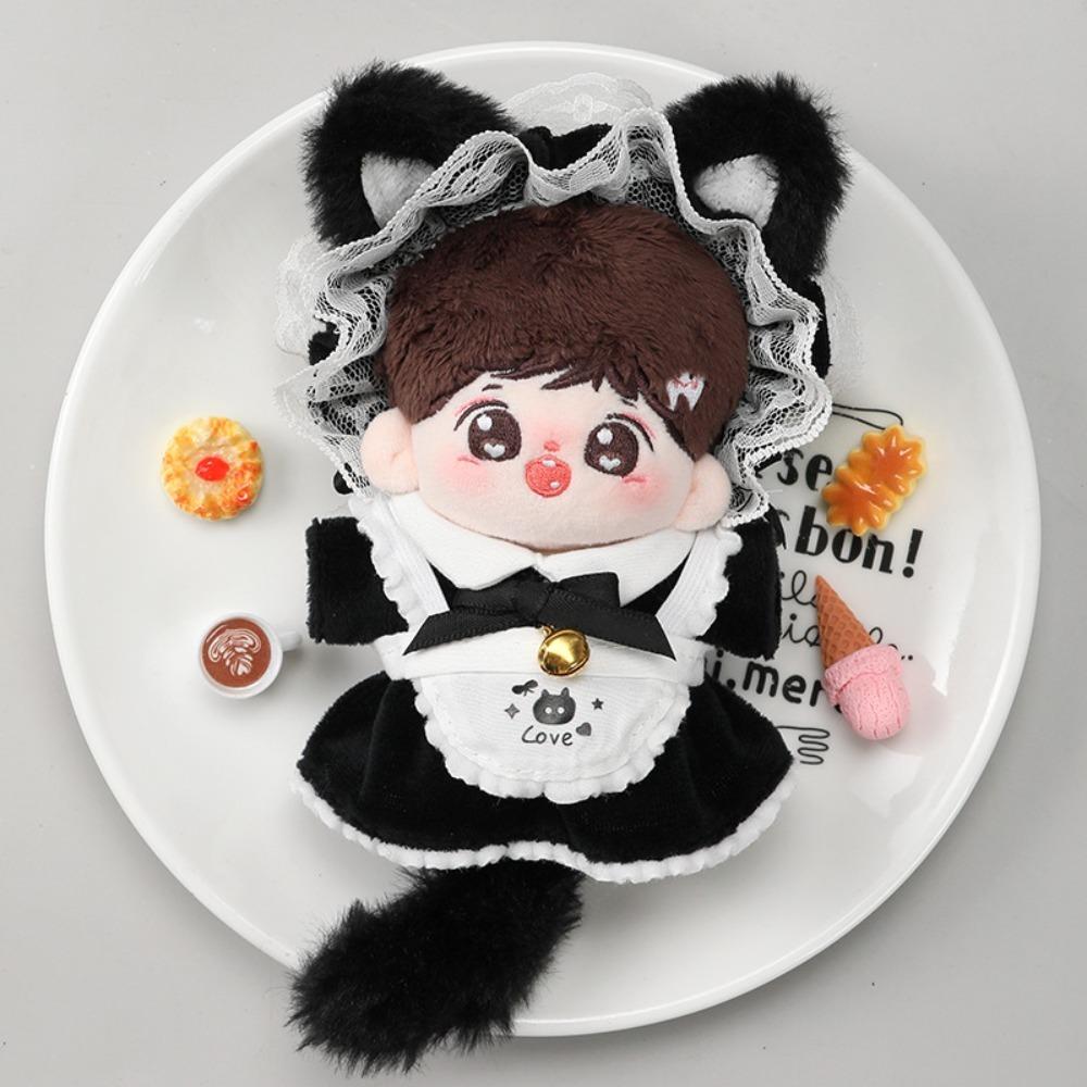 Maid Dress Cotton Doll's Clothes Bow Skirt Plush Doll Clothes  Children's Gift