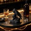 Statua Teschio di Corvo Ornamento Fantasy Nero Opaco, Statuetta Corvo Gotico Stampata in 3D per Scrivania Decorazione Stile Dark Academia Scaffale, Spaventoso Halloween