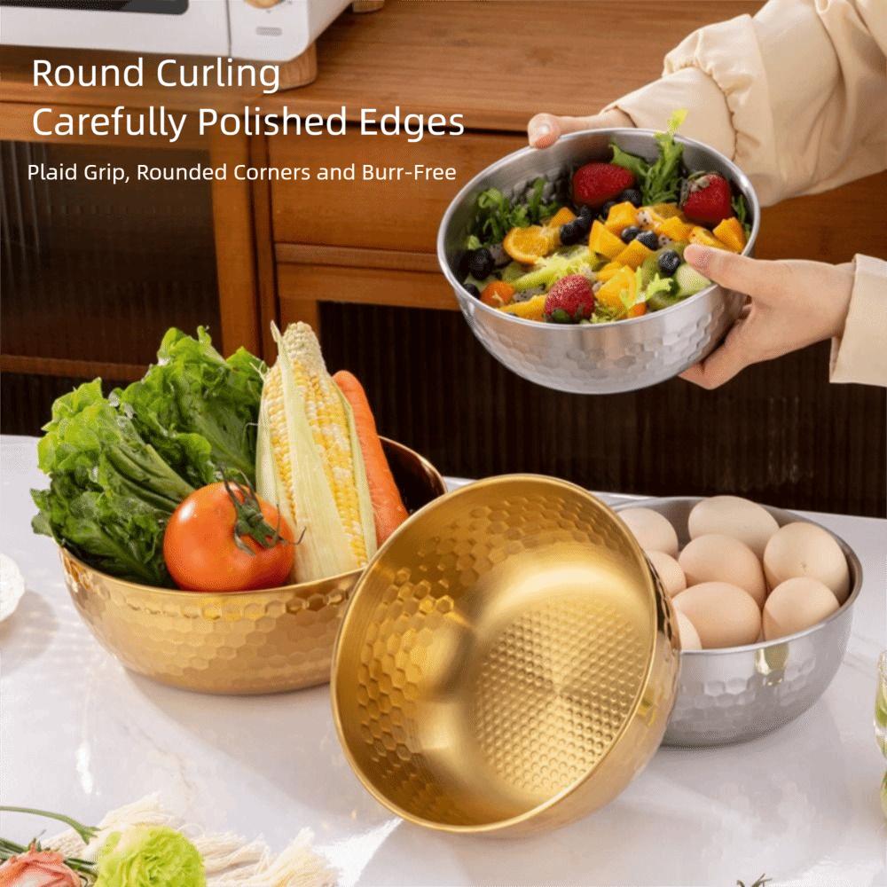 Hammered Wash Basin Large Capacity Washing Basket New Soup Bowl Vegetable