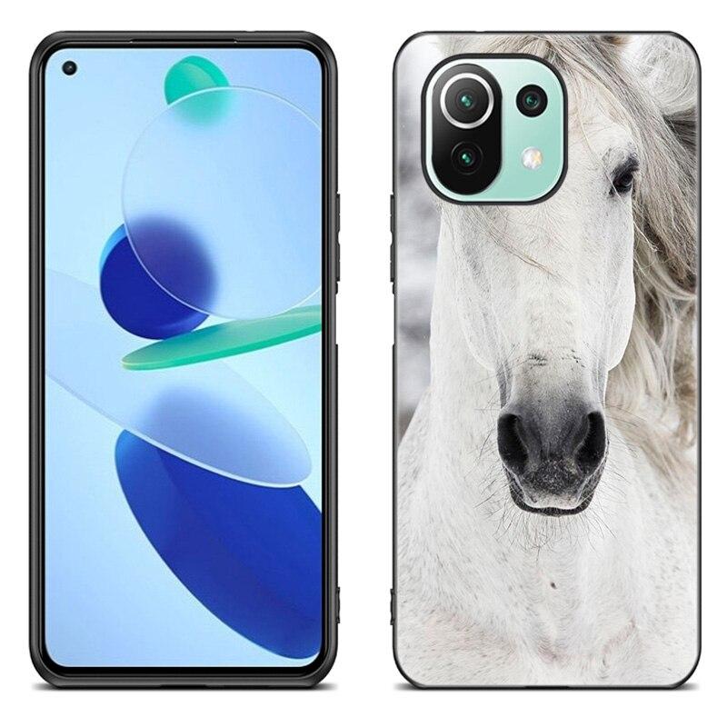 Horses Running Phone Case For Xiaomi Mi 11 Lite NE 11i 10T 11T Pro A2 A3 Lite POCO F3 M3 M4 C31 X3 Pro NFC GT Black Soft Cover