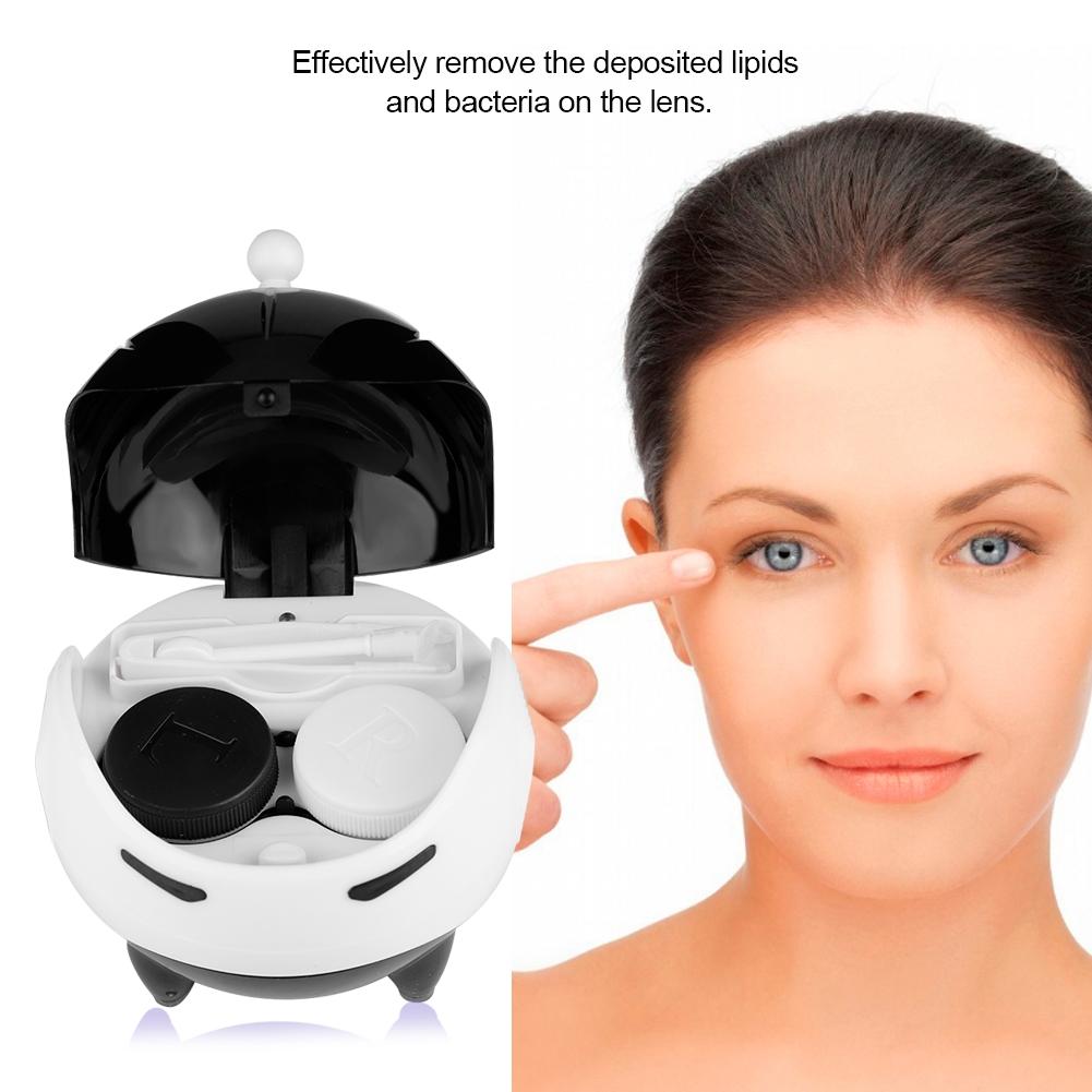 Portable Contact Lens Ball Mask USB Washer Automatic Cleansing Lenses Cleaner (Black)