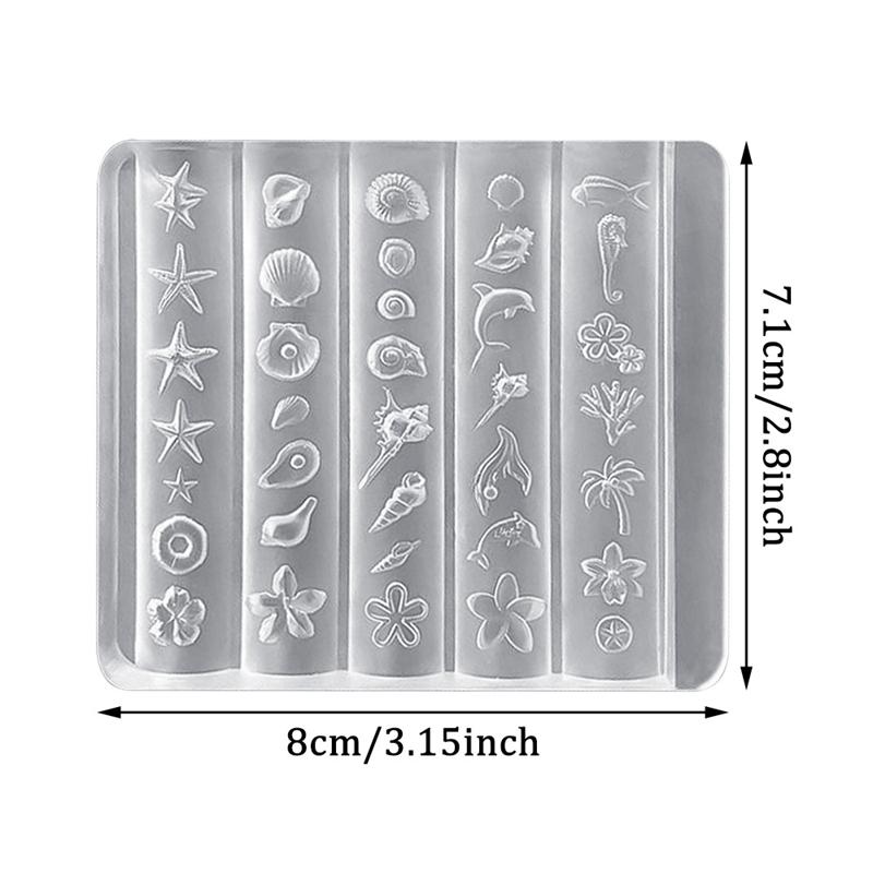 Summer Sea Shell Theme Silicone Mold For 3D Carving Nail Art Mold Manicure Salon Diy Resin Craft Making Mold Solft Silicone Mold