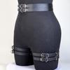 Women Fashion Pu Leather Belt  Street Style Adjustable Garter Belt Cool Punk Gothic Exotic With Leg Jeans Decorative Accessory