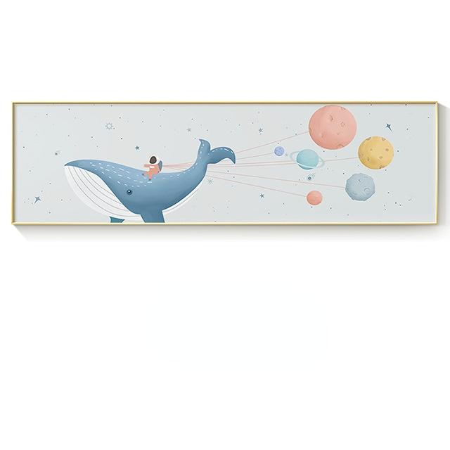 Nordic Cartoon Space Travel Canvas Painting Posters and Print Cute Kids Wall Art Pictures for Living Room Bedroom Kids Deoration