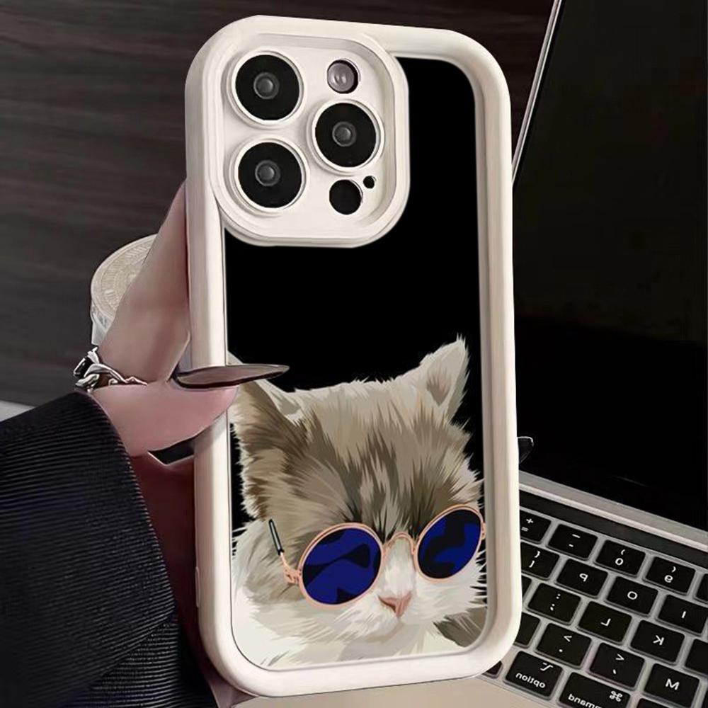 Angel Eye TPU Soft Phone Case for Samsung A05 A13 A23 A53 A14 A24 A34 A54 A15 A25 A35 A55 S20 S23 FE S24 Ultra Ae70 Cat Joyride On A Scooter Art