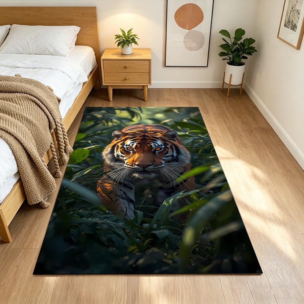 Wild Tiger In Jungle Non-Slip Home Carpet Design for Office Decor Living Room Bedroom Gift