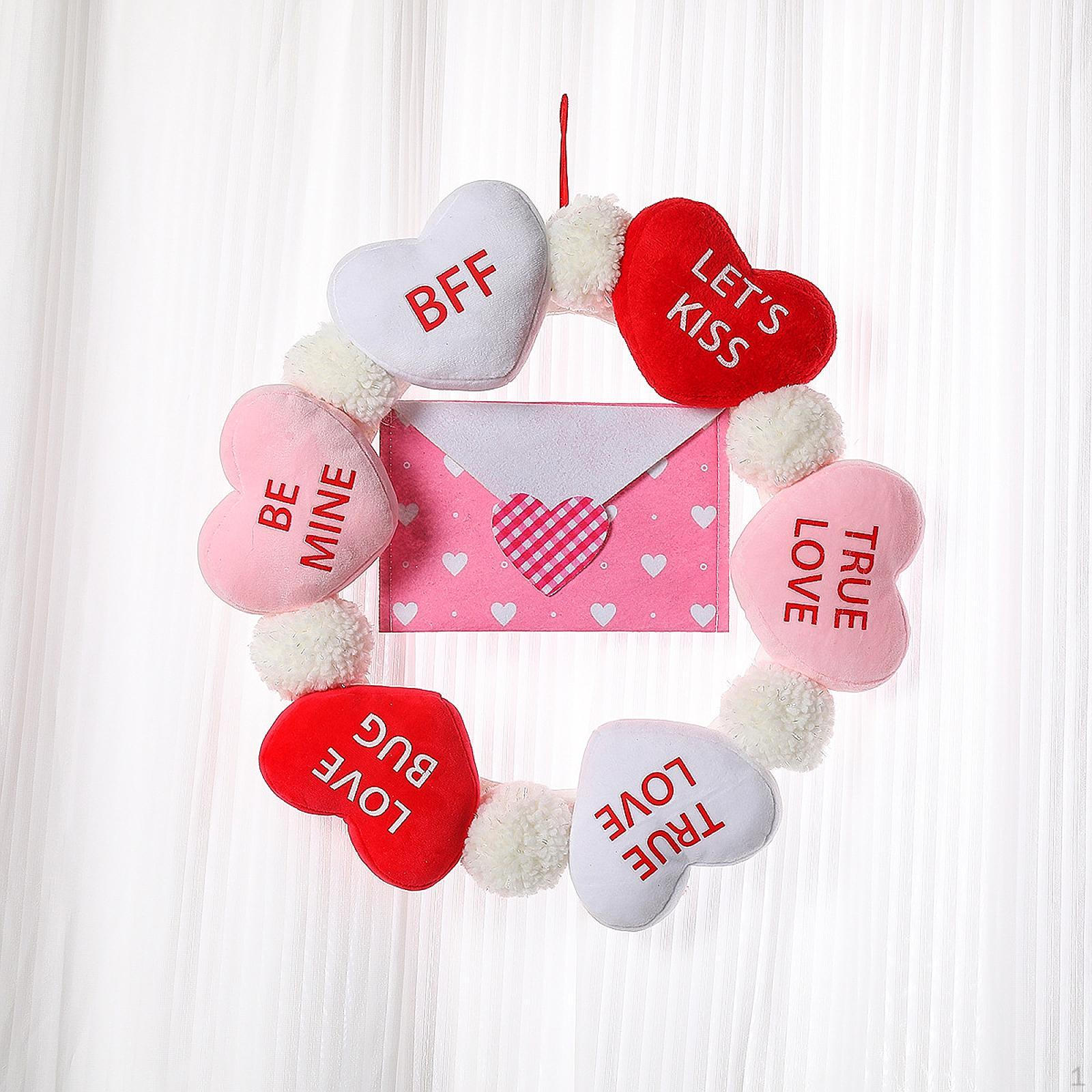 

Венок на День Святого Валентина, искусственная гирлянда на входную дверь, сердце для дома With Envelope