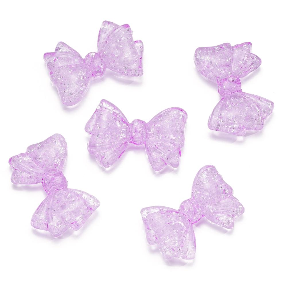 10pcs/lot Big Bowknot Cracked Acrylic Beads Transparent Necklace Loose Spacer Beads For DIY Jewelry Making Bracelet Accessories