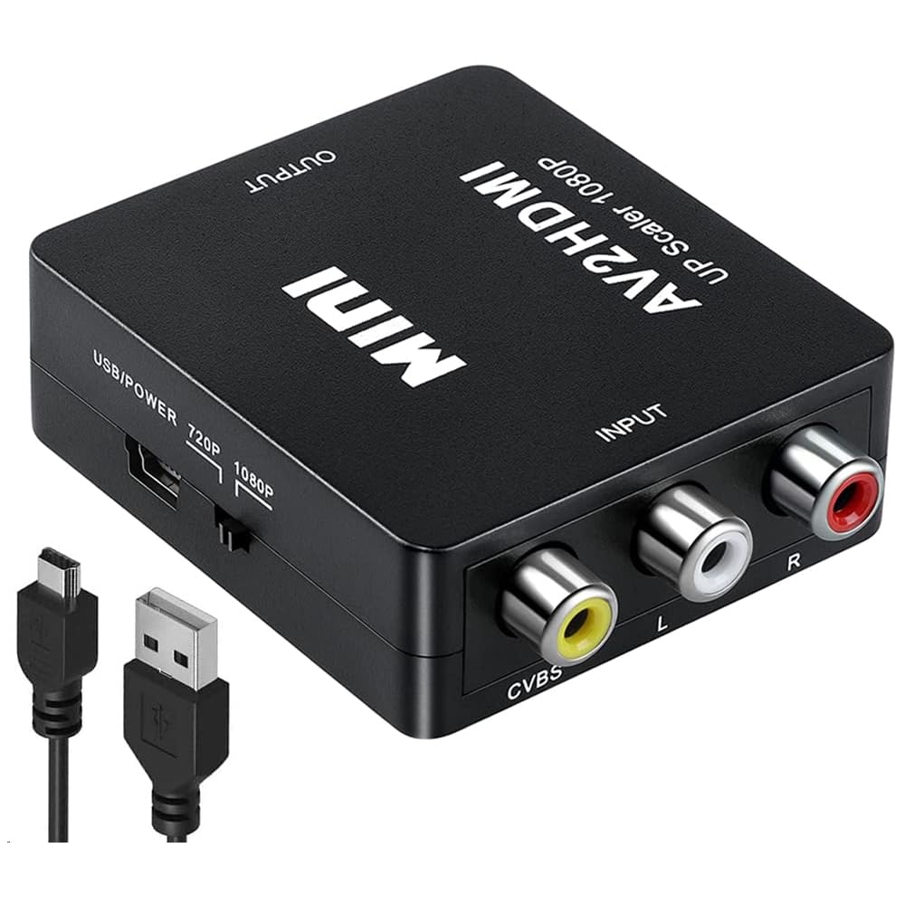 RCA Brand RCA To HDMI Converter 1080P/720P Switch Composite AV Adapter Red White Yellow 3 Color Ports