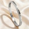 Yupsk Delicate Roman Numerals Zircon Inlaid Bracelet for Women Luxury Stainless Steel Bracelet Jewelry Accessories