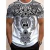 Moda Uomo T-shirt da Uomo Stampata 3D Girocollo Manica Corta Trendy Streetwear