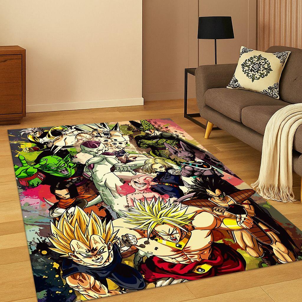 3D Anime D-Dragon Ball Gamer Cartoon Carpet Rug for Bedroom Living Room Sofa Doormat Home Decor,kid Game Area Rug Non-slip Gift