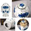 Toothpick Dispenser Retro Relief Design Plastic Luxury Pop-up Toothpick Organizer Box Rose Flower Desktop Decor Holder for Home