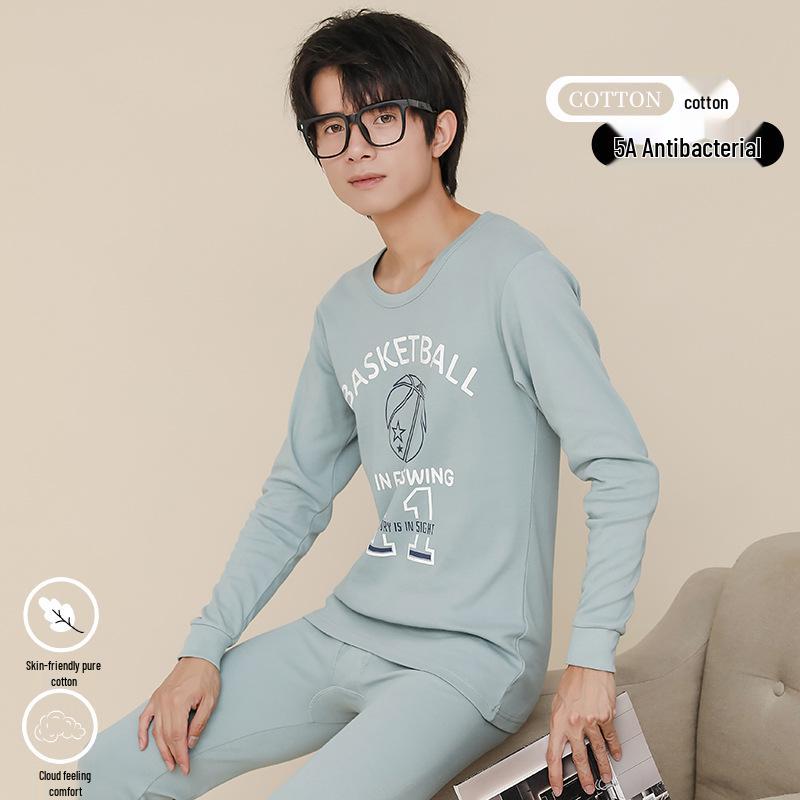 Big Kid Pure Cotton Autumn Underwear Set for Boys - Warm Sweater for Teen Students